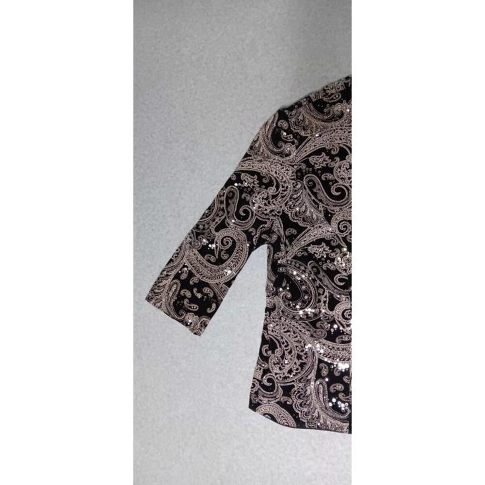 Alex Evenings Petite Sequin Blazer Jacket Womens Size XLP Black And White... - Picture 4 of 11